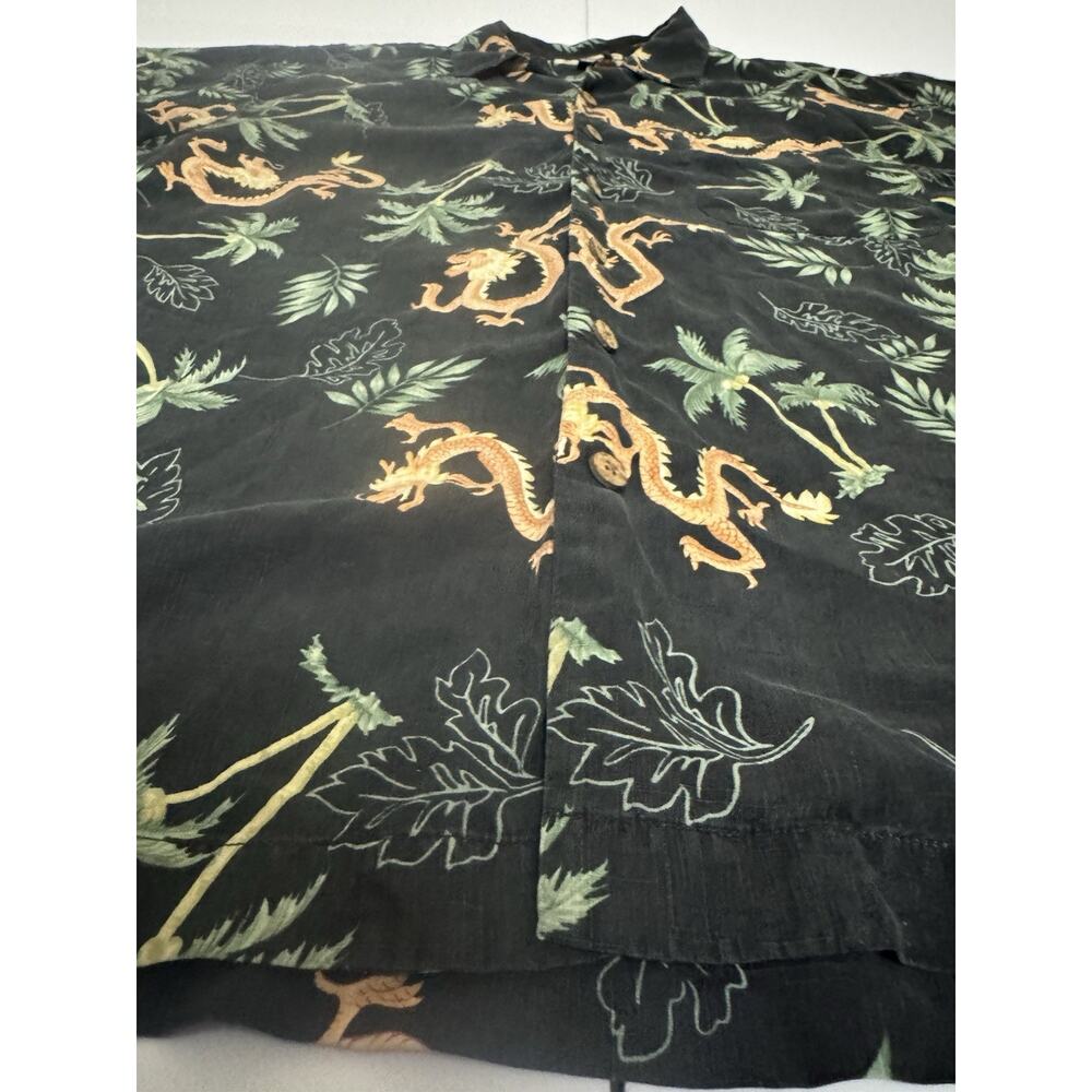 Tommy Bahama Hawaiian Shirt Silk Size L Chinese Dragon Cruise Tropical Beach - Picture 5 of 11